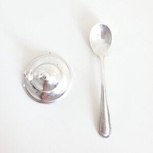 WEBSTER & CO STERLING SILVER CONDIMENT SPOON AND LID FOR JAR